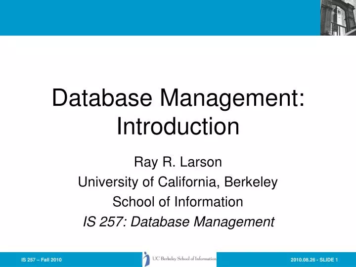 database management introduction