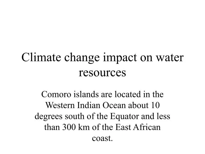 climate change impact on water resources