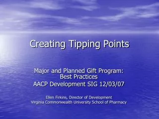 Creating Tipping Points