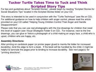 Tucker Turtle Takes Time to Tuck and Think Scripted Story Tips