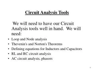 Circuit Analysis Tools