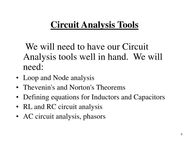 circuit analysis tools