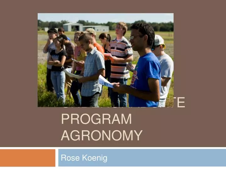 undergraduate program agronomy