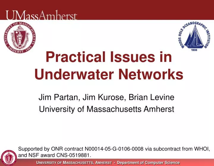 practical issues in underwater networks
