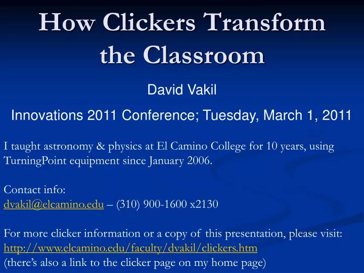 how clickers transform the classroom
