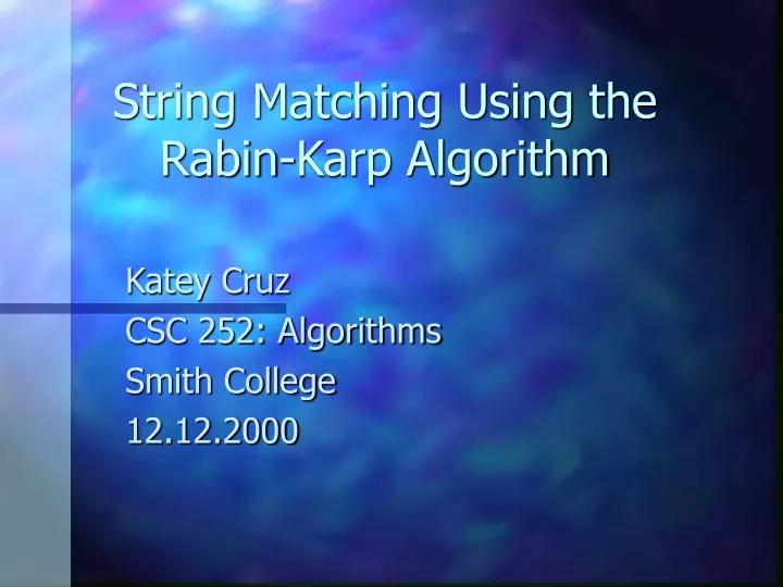 string matching using the rabin karp algorithm