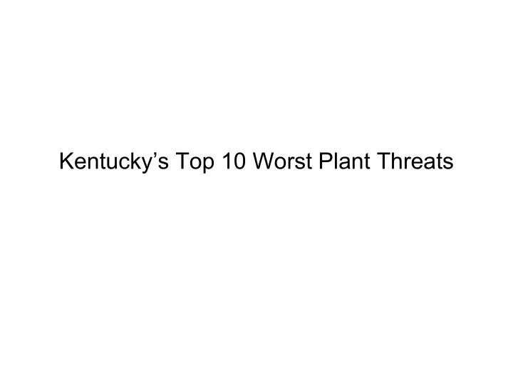 kentucky s top 10 worst plant threats