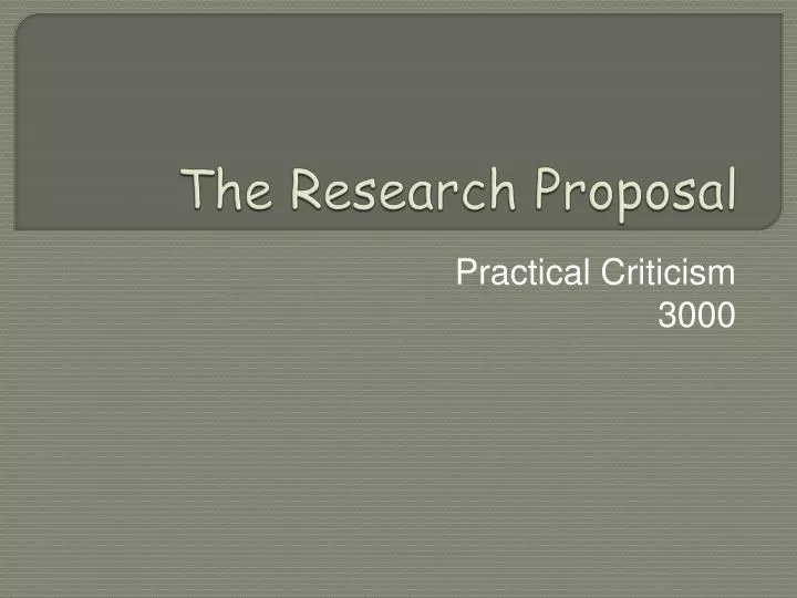 the research proposal