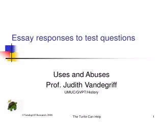 Essay responses to test questions