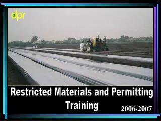 Restricted Materials and Permitting Training