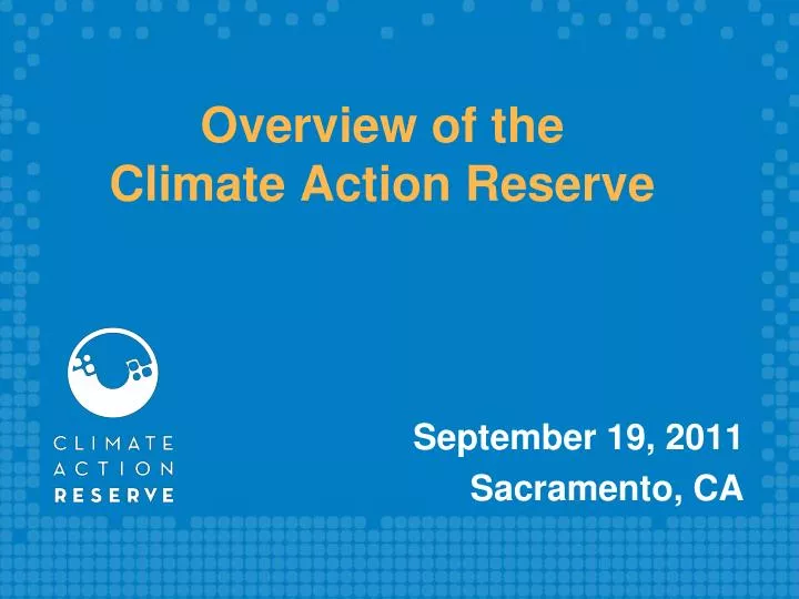 overview of the climate action reserve