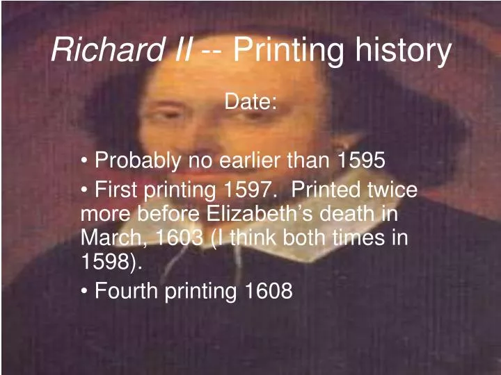 richard ii printing history