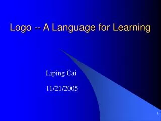 Logo -- A Language for Learning
