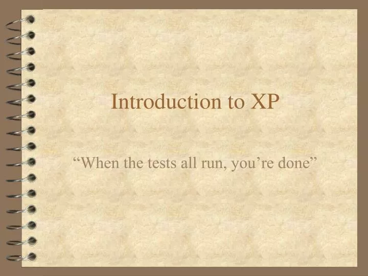 introduction to xp