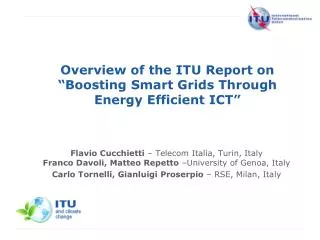 Overview of the ITU Report on “Boosting Smart Grids Through Energy Efficient ICT”