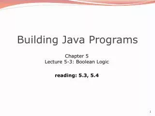 Building Java Programs