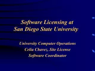 Software Licensing at San Diego State University