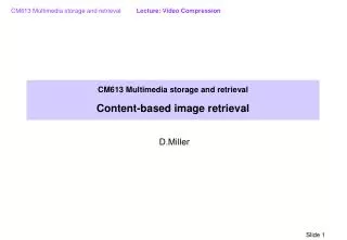 CM613 Multimedia storage and retrieval Content-based image retrieval
