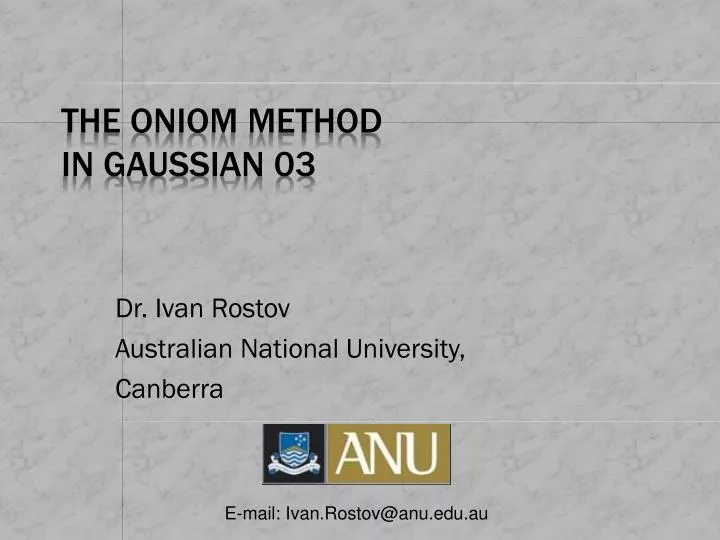 dr ivan rostov australian national university canberra