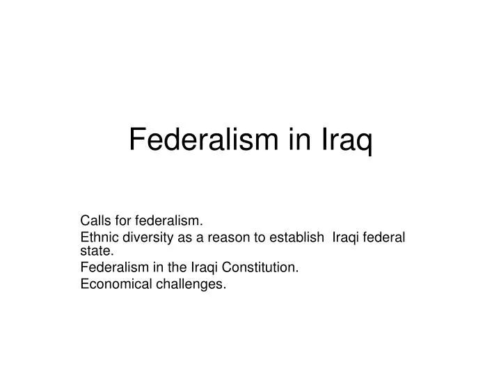 federalism in iraq