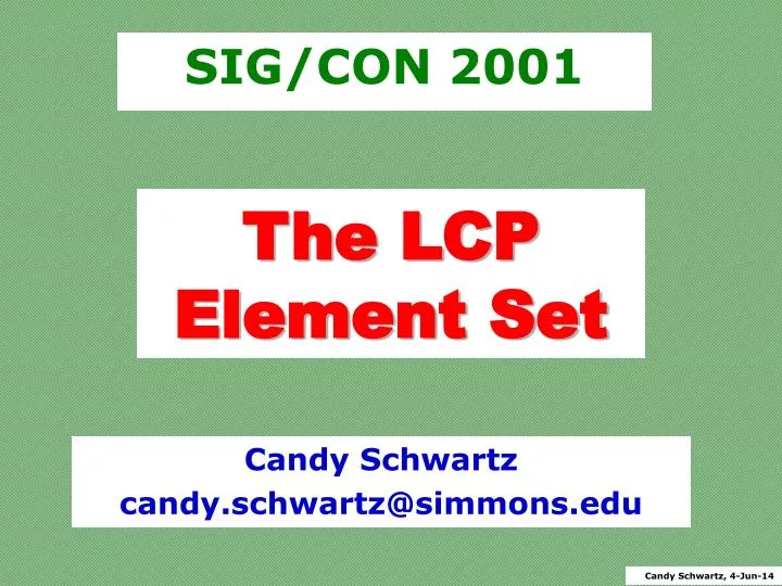 the lcp element set