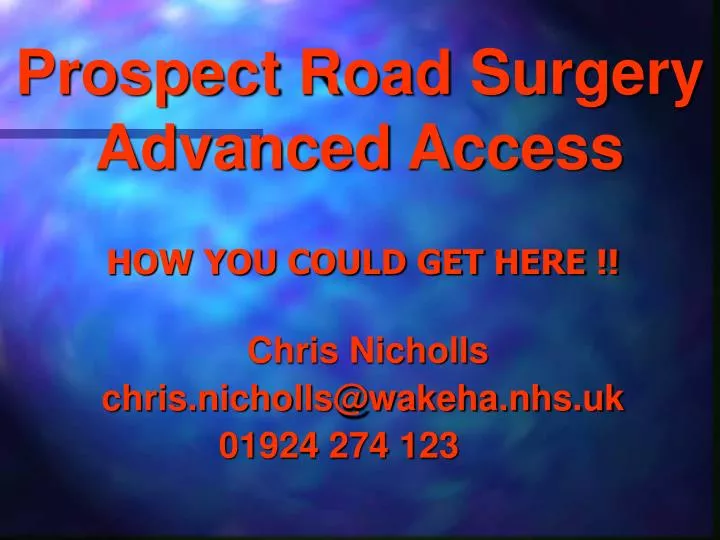prospect road surgery advanced access