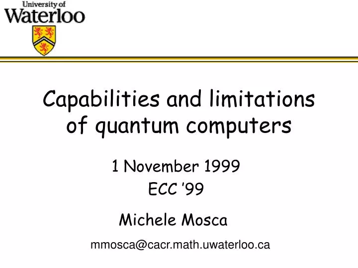 capabilities and limitations of quantum computers