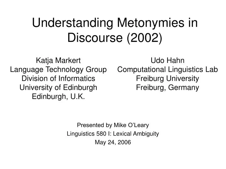 understanding metonymies in discourse 2002