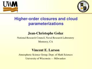 Higher-order closures and cloud parameterizations