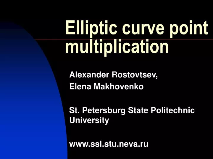 elliptic curve point multiplication