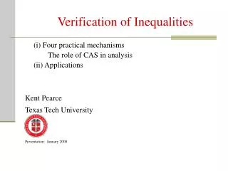 Verification of Inequalities