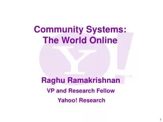 Community Systems: The World Online