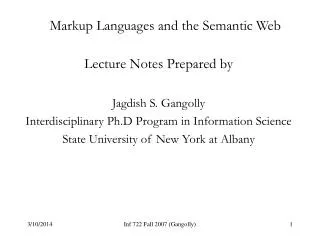 Markup Languages and the Semantic Web
