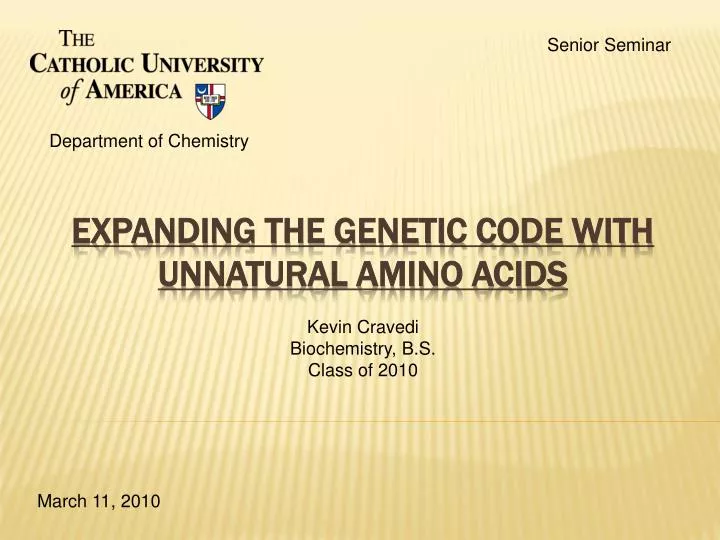 expanding the genetic code with unnatural amino acids