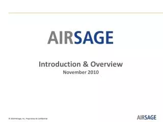 Introduction &amp; Overview November 2010