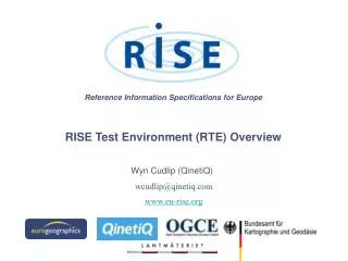 Reference Information Specifications for Europe RISE Test Environment (RTE) Overview