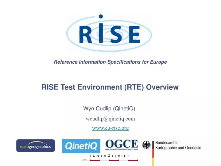 reference information specifications for europe rise test environment rte overview