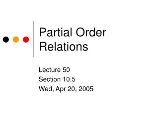 Partial Order Relations