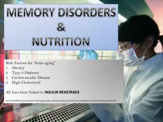 MEMORY DISORDERS &amp; NUTRITION