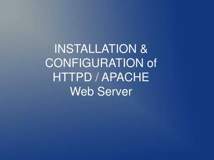 installation configuration of httpd apache web server