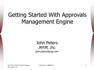 Getting Started With Approvals Management Engine