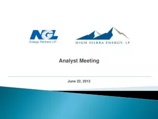 Analyst Meeting June 22, 2012