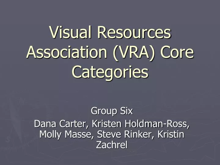 visual resources association vra core categories