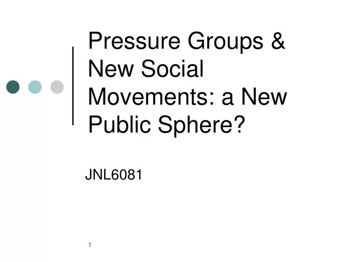 pressure groups new social movements a new public sphere