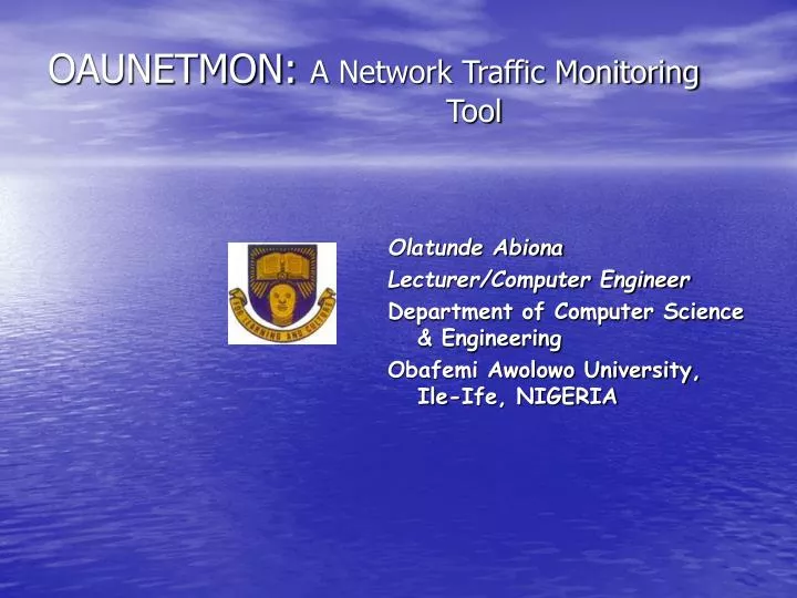 oaunetmon a network traffic monitoring tool