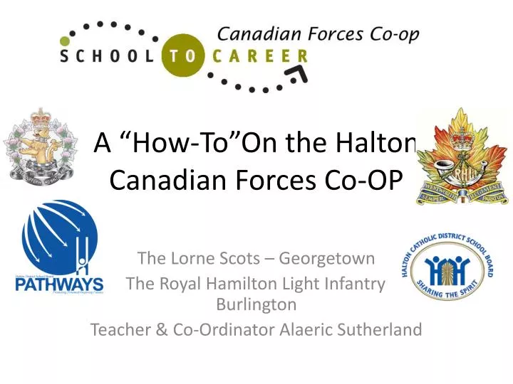 a how to on the halton canadian forces co op