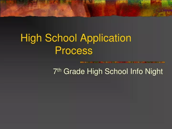 high school application process