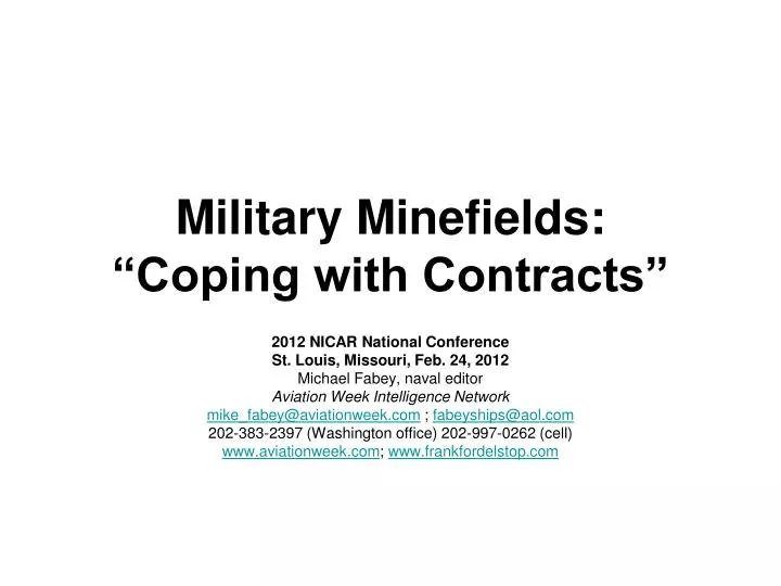 military minefields coping with contracts