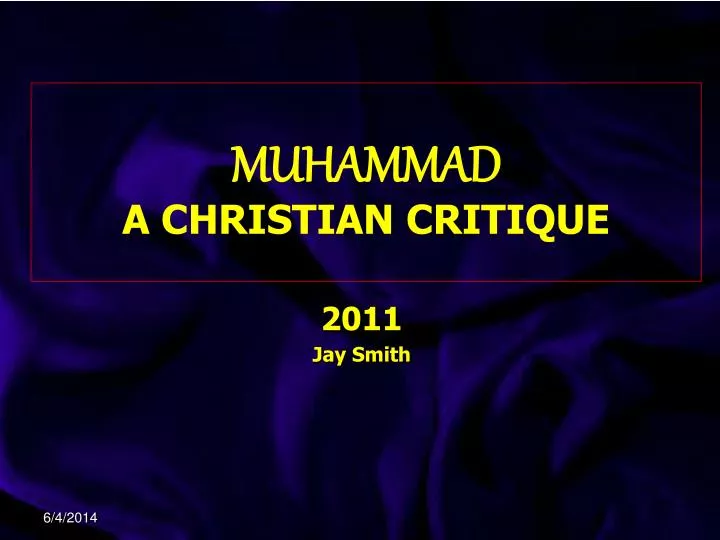 muhammad a christian critique