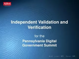 Independent Validation and Verification